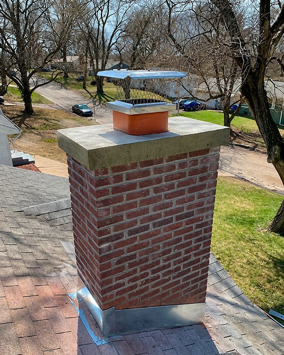 Restored chimney after Circle City Chimney repair β Indianapolis, IN